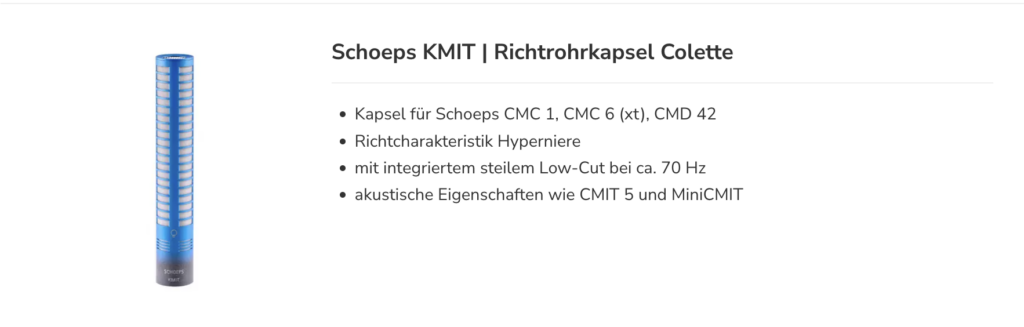 Schoeps KMIT Produktseite